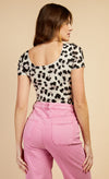 Leopard Print Scoop Neck Bodysuit by Vogue Williams