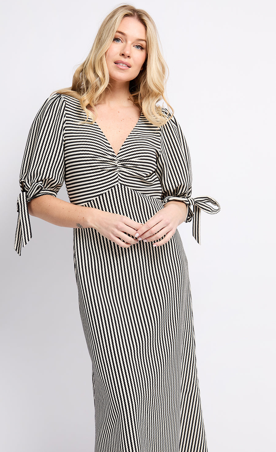 Mono Stripe Midaxi Dress