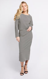 Stripe Midaxi SkirtSkirtsTextured SkirtLittle Mistress