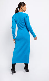 Azure Blue Knit Midaxi DressDressesMidaxi DressLittle Mistress