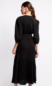 Black Mock Wrap Midaxi DressDressesMock Wrap DressLittle Mistress