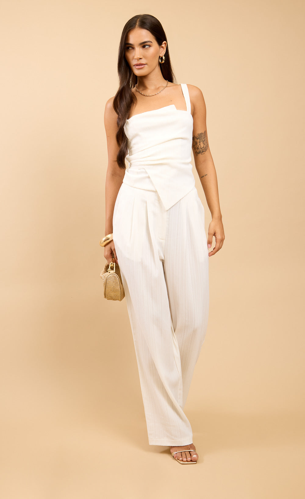 Zinnia White Wide Leg Trousers Vicky Pattison EDIT