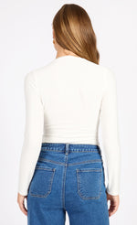Cream Mock Wrap Top