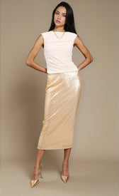 Oyster Sequin Midaxi Skirt by Vicky PattisonSkirtsSequin SkirtLittle Mistress