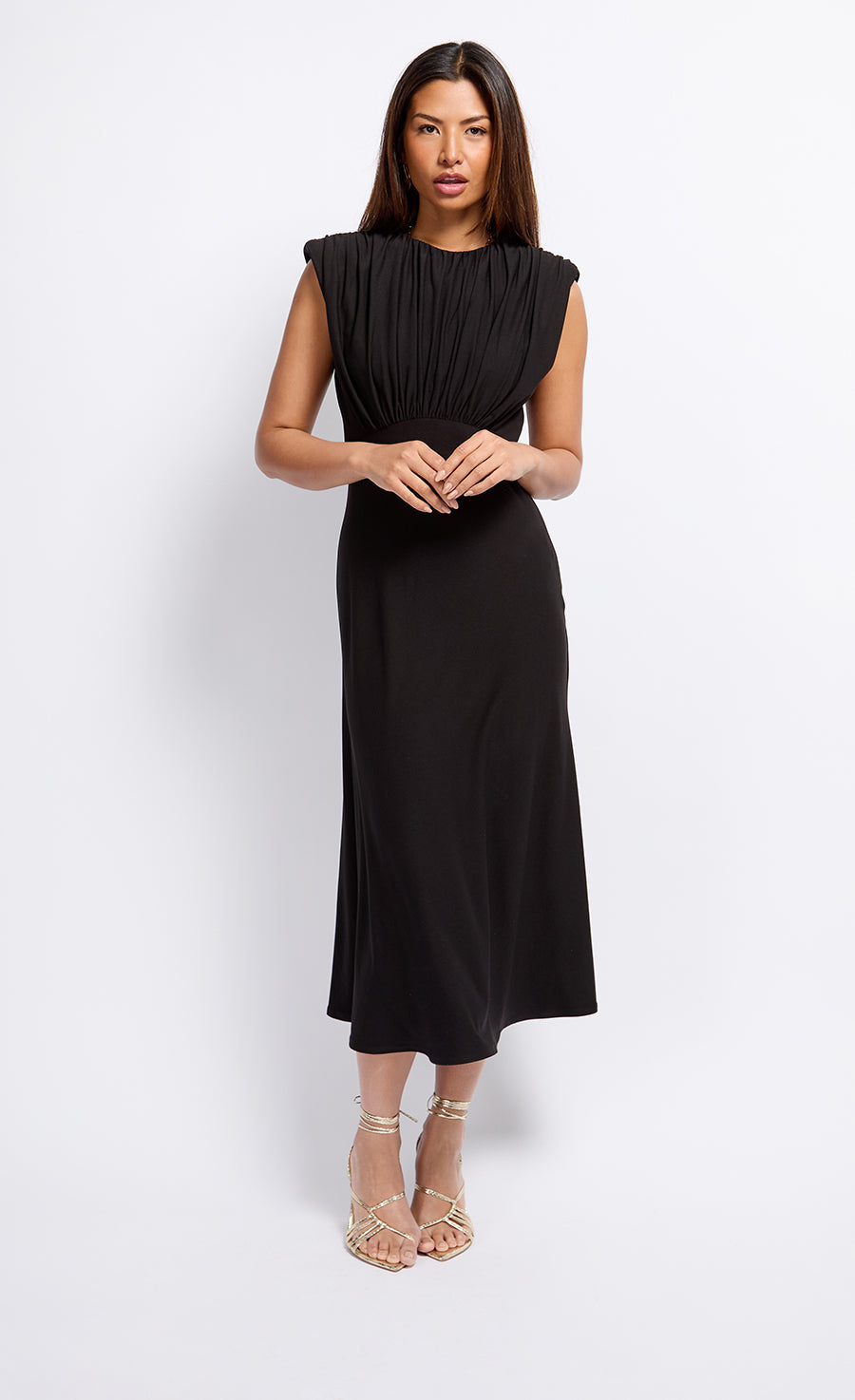 Gathered Detail Midaxi Dress