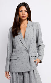 Grey and Black Diamante BlazerCoats & JacketsBlazerLittle Mistress