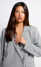 Grey and Black Diamante BlazerCoats & JacketsBlazerLittle Mistress