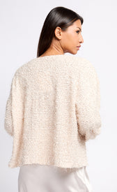 Cream Sequin Fringe TopClothing TopsTopLittle Mistress