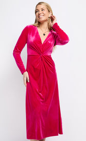 Pink Velvet Knot Detail Midaxi DressDressesDressesLittle Mistress