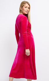 Pink Velvet Knot Detail Midaxi DressDressesDressesLittle Mistress