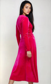 Pink Velvet Knot Detail Midaxi DressDressesDressesLittle Mistress