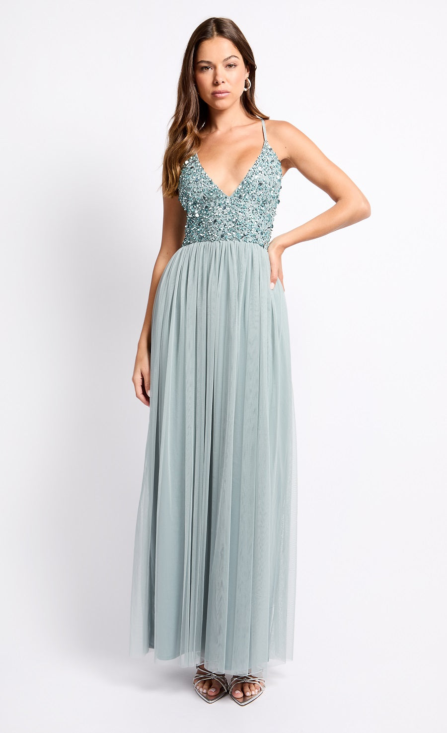 Grey Embellished Maxi Dress Grey Embellished Maxi Dress