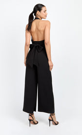 Black Bow Back Halter Jumpsuit by Chloe LewisOne-PiecesJumpsuitsLittle Mistress
