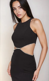 Black Diamanté Cut-Out Maxi Dress by Chloe LewisDressesMaxi DressLittle Mistress