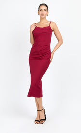 Cherry Red Corset Detail Midi Dress by Chloe LewisDressesDressesLittle Mistress