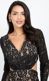 Black Lace Cut-Out Mini Dress by Chloe LewisDressesMini DressLittle Mistress