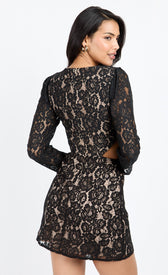 Black Lace Cut-Out Mini Dress by Chloe LewisDressesMini DressLittle Mistress