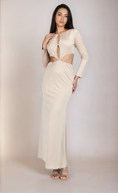 Mink Slinky Embellished Maxi Dress by Chloe LewisDressesMaxi DressLittle Mistress