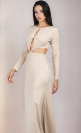 Mink Slinky Embellished Maxi Dress by Chloe LewisDressesMaxi DressLittle Mistress
