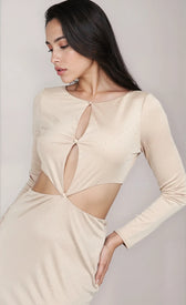 Mink Slinky Embellished Maxi Dress by Chloe LewisDressesMaxi DressLittle Mistress