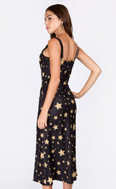 iSKA Star Print Satin Asymmetric Midaxi DressDressesDressesLittle Mistress