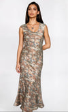 Sage Blur Print Maxi Dress