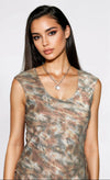Sage Blur Print Maxi Dress
