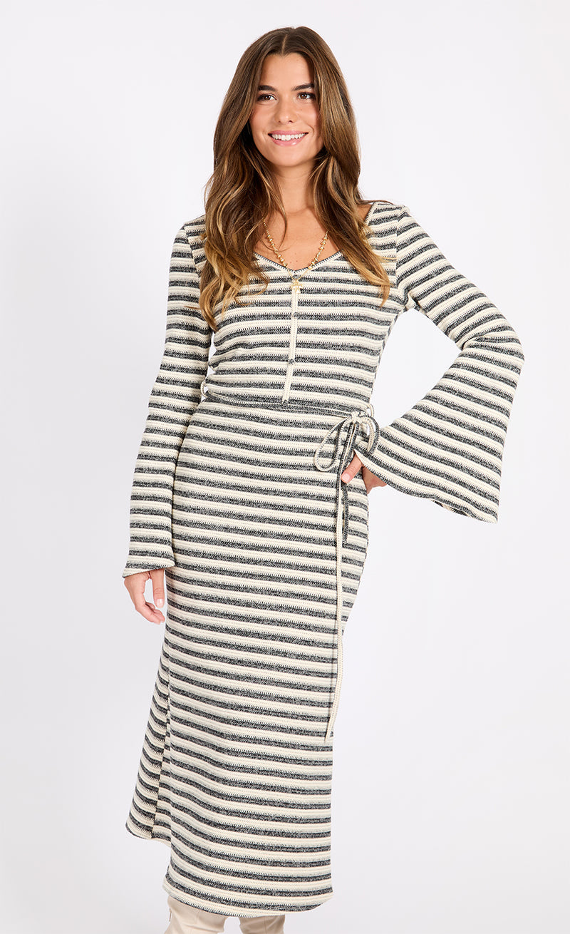 Striped Knitted Midaxi Dress