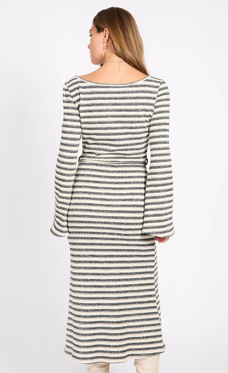 Striped Knitted Midaxi Dress