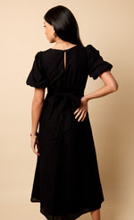 Black Broderie Midi Dress by Vicky Pattison