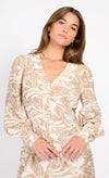 Leaf Print Midaxi Dress
