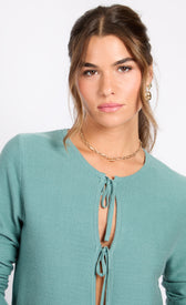 Sage Tie Up CardiganCardigansCardiganLittle Mistress