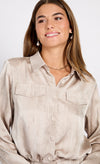 Oyster Satin Jacket by Chloe Lewis