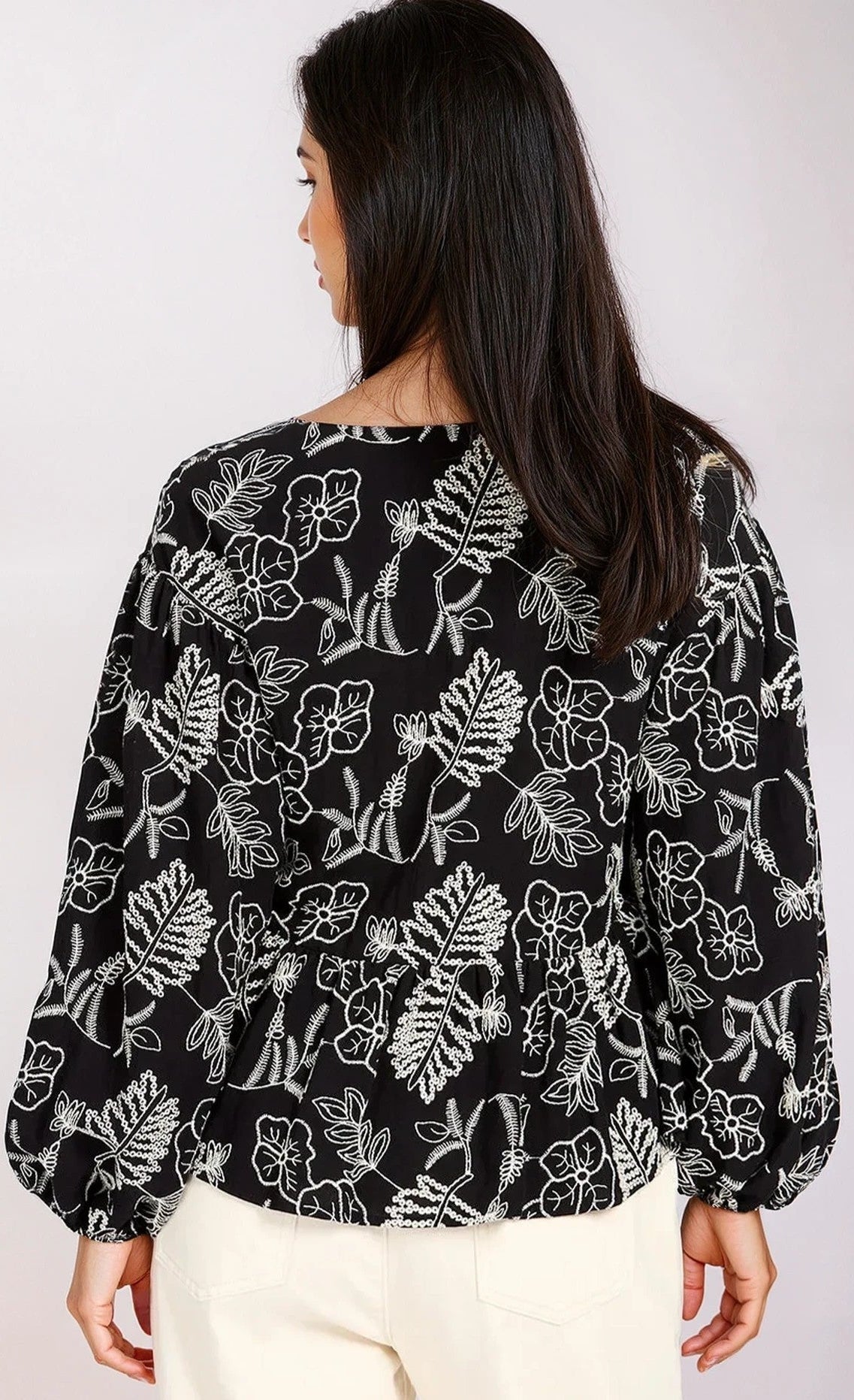 Black Embroidered  Top
