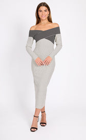 Monochrome Striped Textured Midaxi DressDressesDressesLittle Mistress