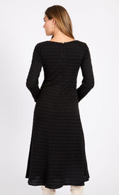 Black Waffle Texture Midaxi DressDressesDressesLittle Mistress