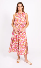 Multi Print Midaxi SkirtSkirtsSlit SkirtLittle Mistress