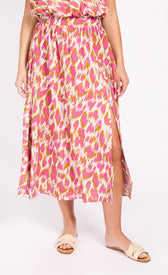 Multi Print Midaxi SkirtSkirtsSlit SkirtLittle Mistress