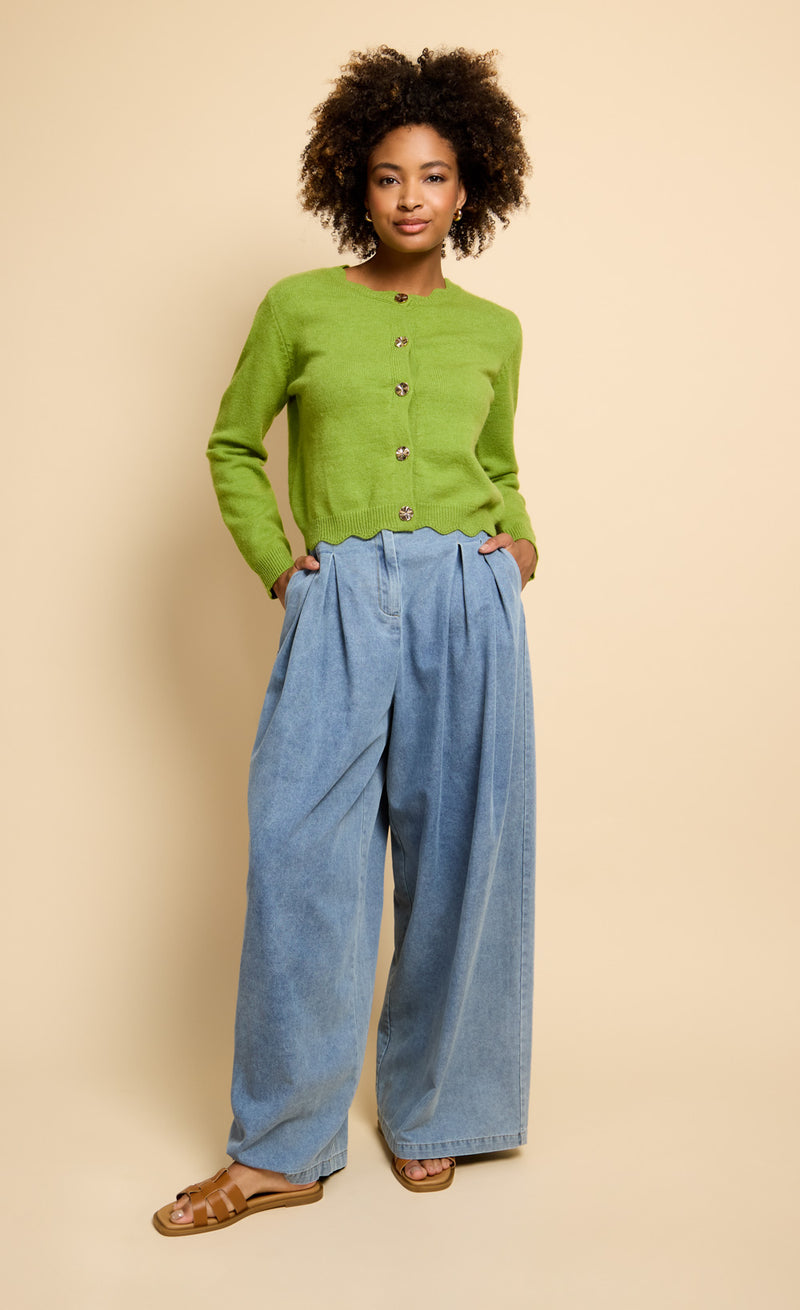Lime Knitted Cardigan