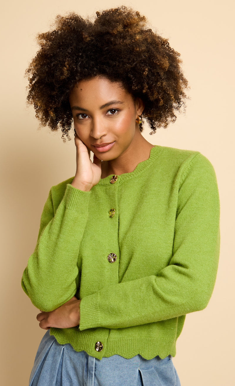 Lime Knitted Cardigan