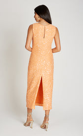 Lysia Orange Sequin Waffle Midaxi DressDressesDressesLittle Mistress