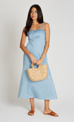Blue Denim Midaxi Dress