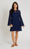 Navy Crochet Mini Dress