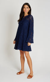 Navy Crochet Mini DressDressesCrochet DressLittle Mistress