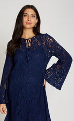 Navy Crochet Mini Dress
