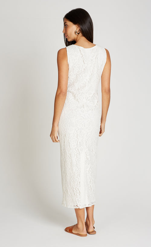 Cream Crochet Midaxi Dress