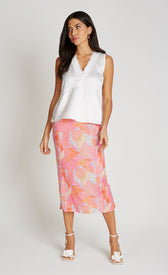 Pink Print Mesh Midaxi SkirtSkirtsMesh SkirtLittle Mistress