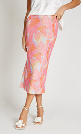 Pink Print Mesh Midaxi SkirtSkirtsMesh SkirtLittle Mistress