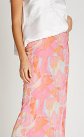 Pink Print Mesh Midaxi SkirtSkirtsMesh SkirtLittle Mistress