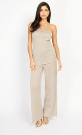Taupe Knitted Bandeau Top by Chloe LewisClothing TopsKnitted Bandeau TopLittle Mistress